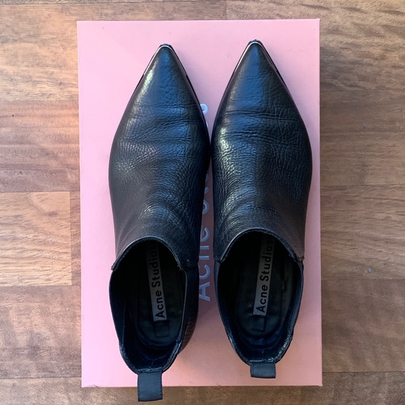 Acne Jensen Black Leather Boots Size 40 - Picture 1 of 5